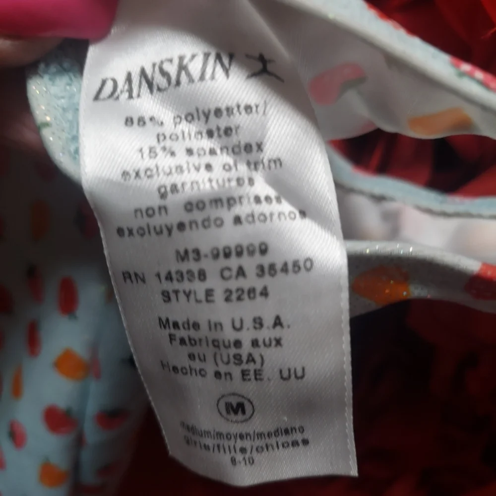 Danskin Girls Unitard Fruits Size Medium